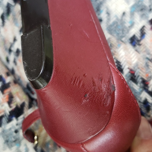 Ralph LAUREN Mireya Burgundy Garnet  Red Leather FLAT Sandal Open Toe sz: 8 - Picture 7 of 7